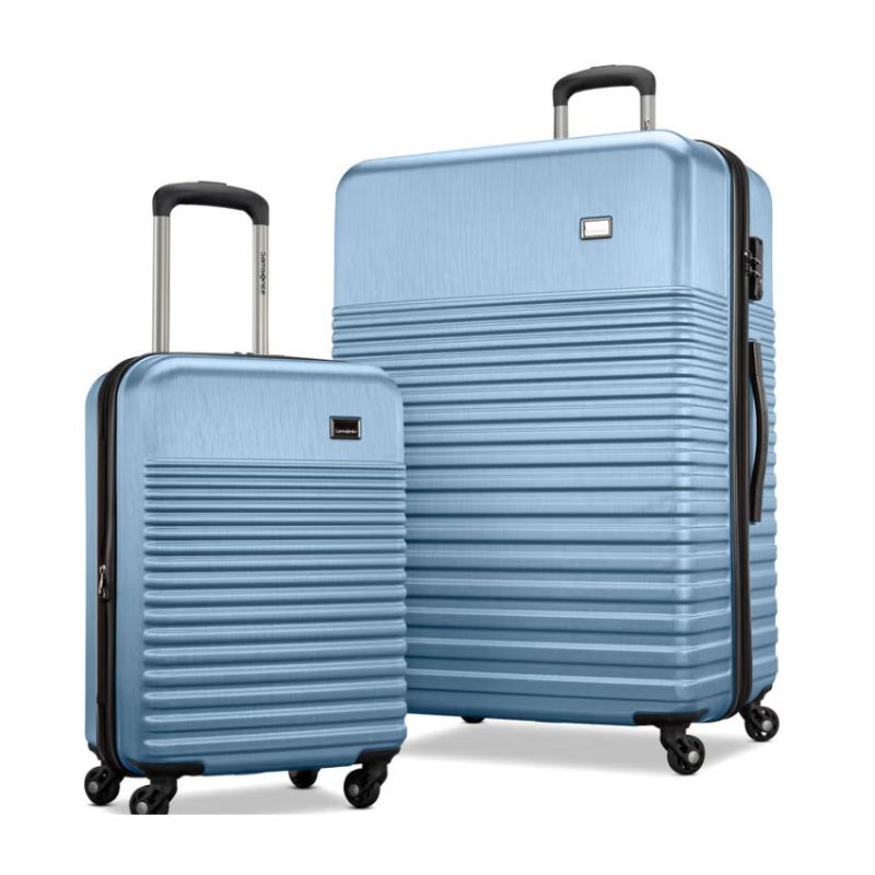 Samsonite 2-piece hard-side luggage set in blue with spinner wheels