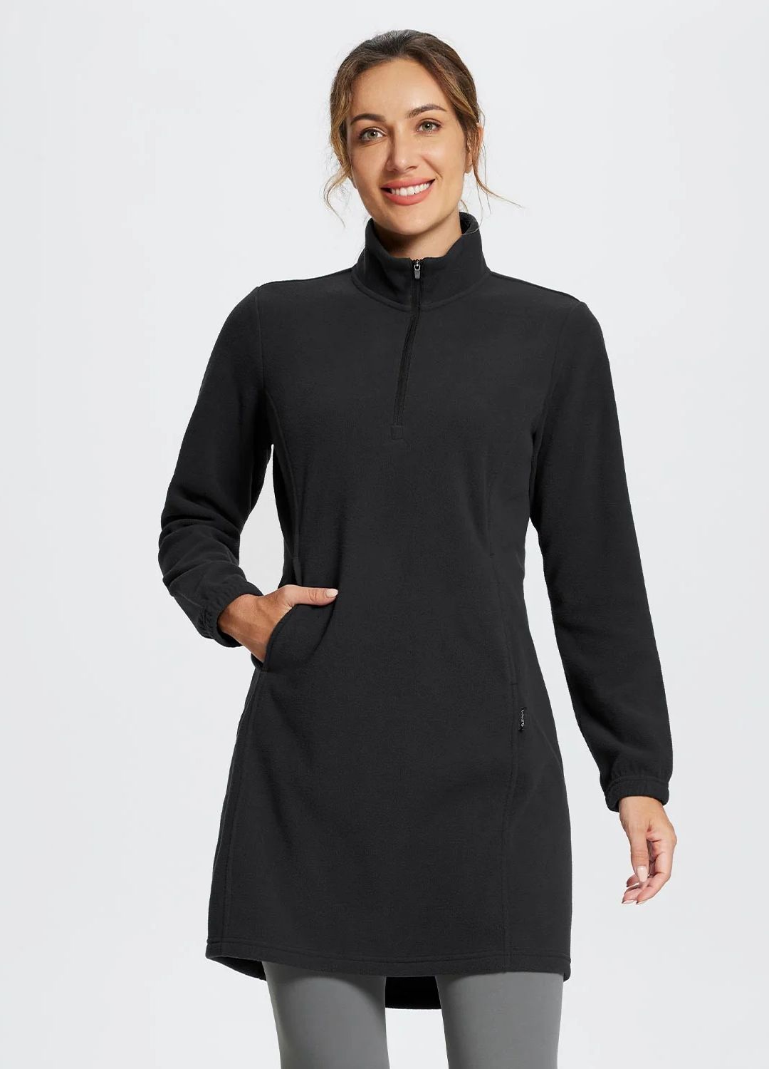 Baleaf – Long-Sleeve Quarter Zip Thermal Tunic Dress